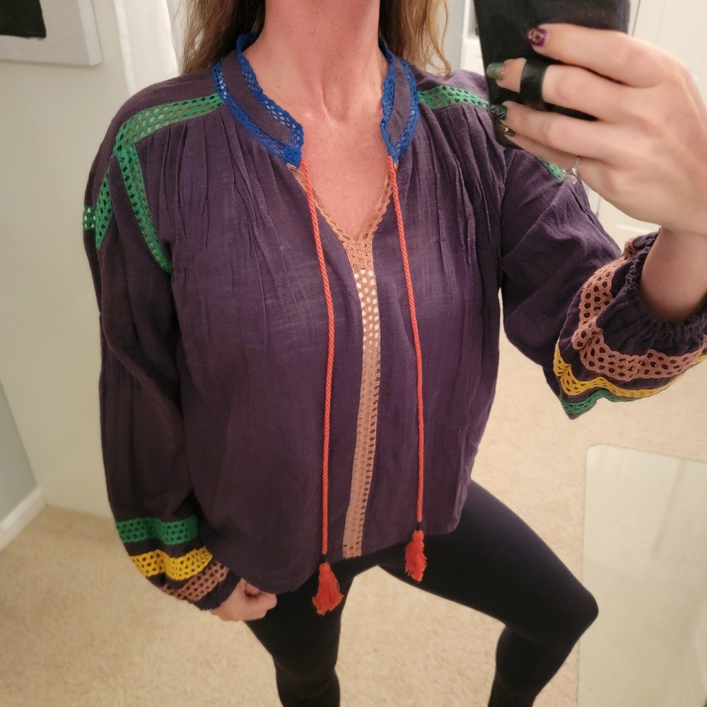 Urban Outfitters Boho Blouse with Knit Details Size Small NWT
